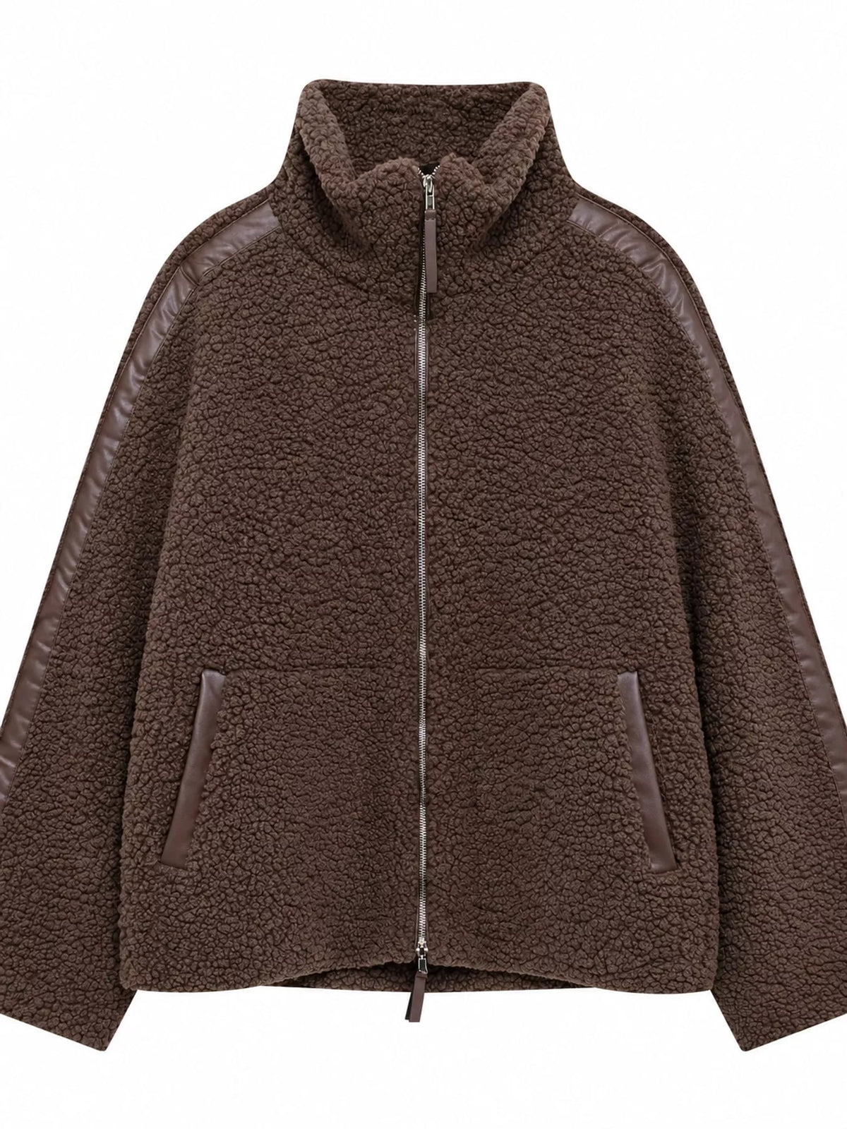 Sherpa zip-up jacket with pockets, view 22