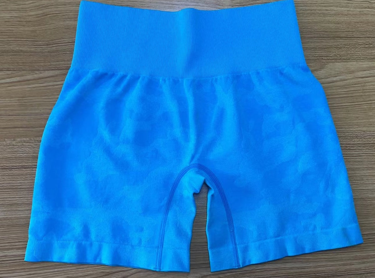 Camo Jacquard Fitness Shorts Camo Yoga Shorts Seamless Camo Shorts