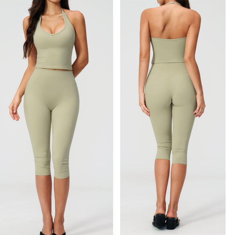Women's Sleeveless Vest & Mid-Length Shorts Set