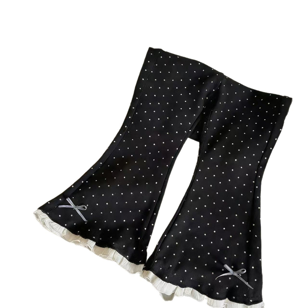 Flared Polka Dot Casual Pants Retro Fashion for Toddler Girls
