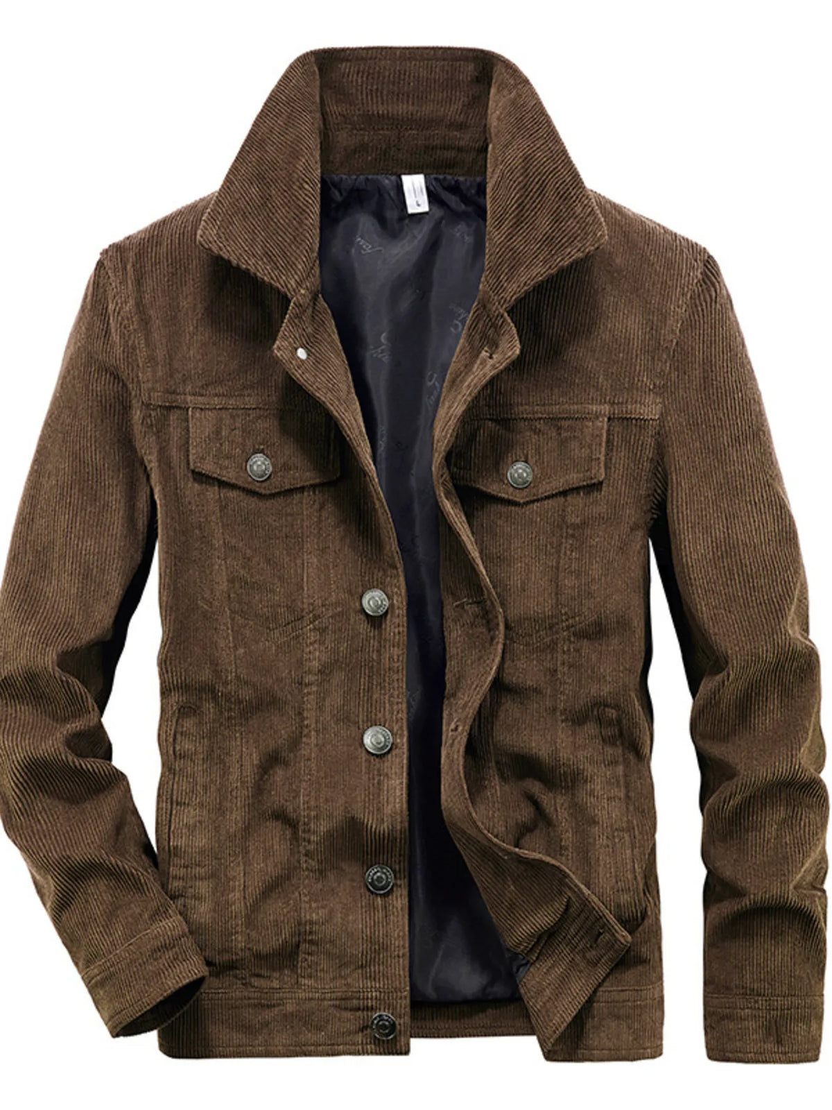 Men's plus size classic corduroy button-down jacket, view 8