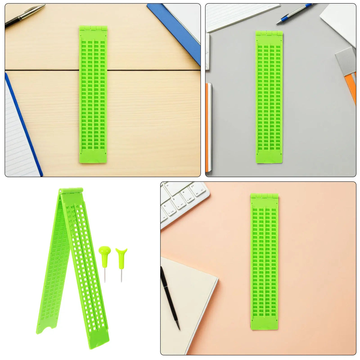 4-Line 28-Cell Braille Writing Slates – 2 Pack