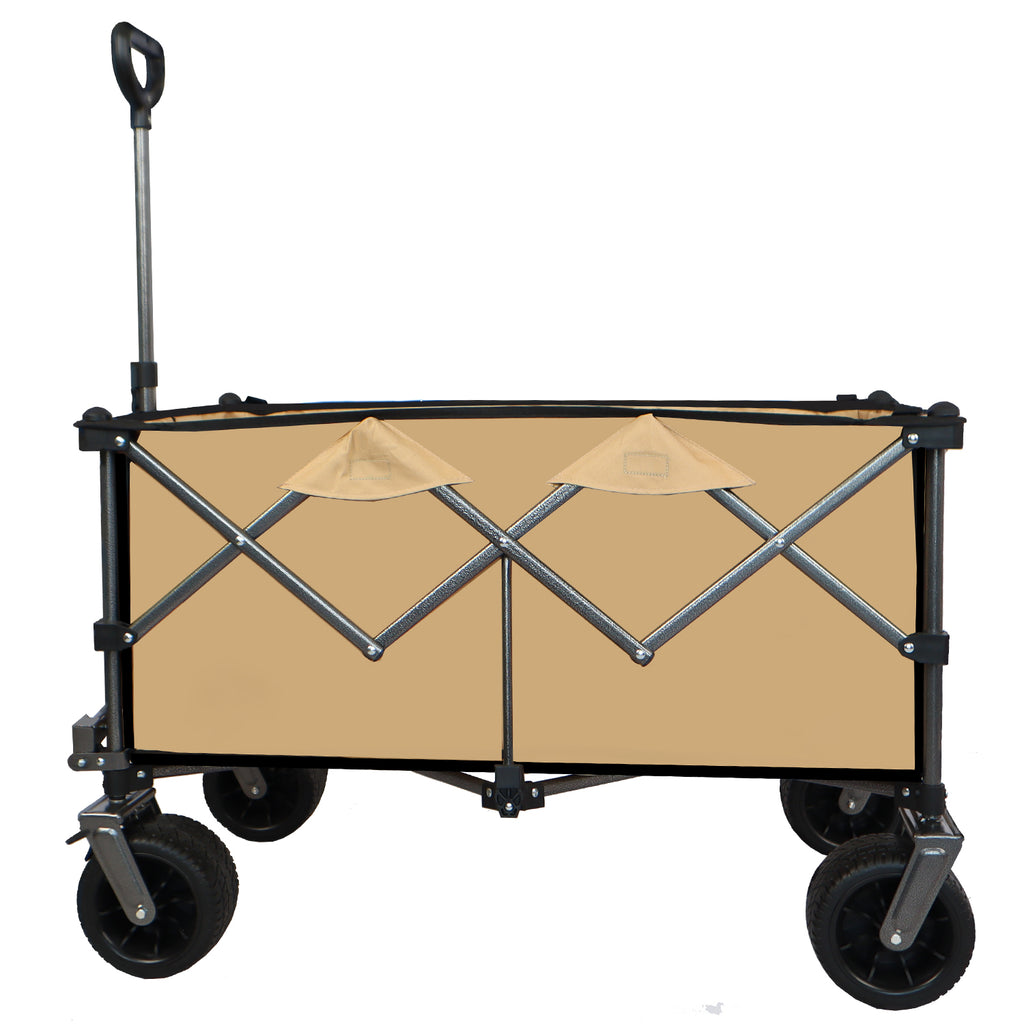 Collapsible Push-Pull Beach Wagon – Grayish Brown