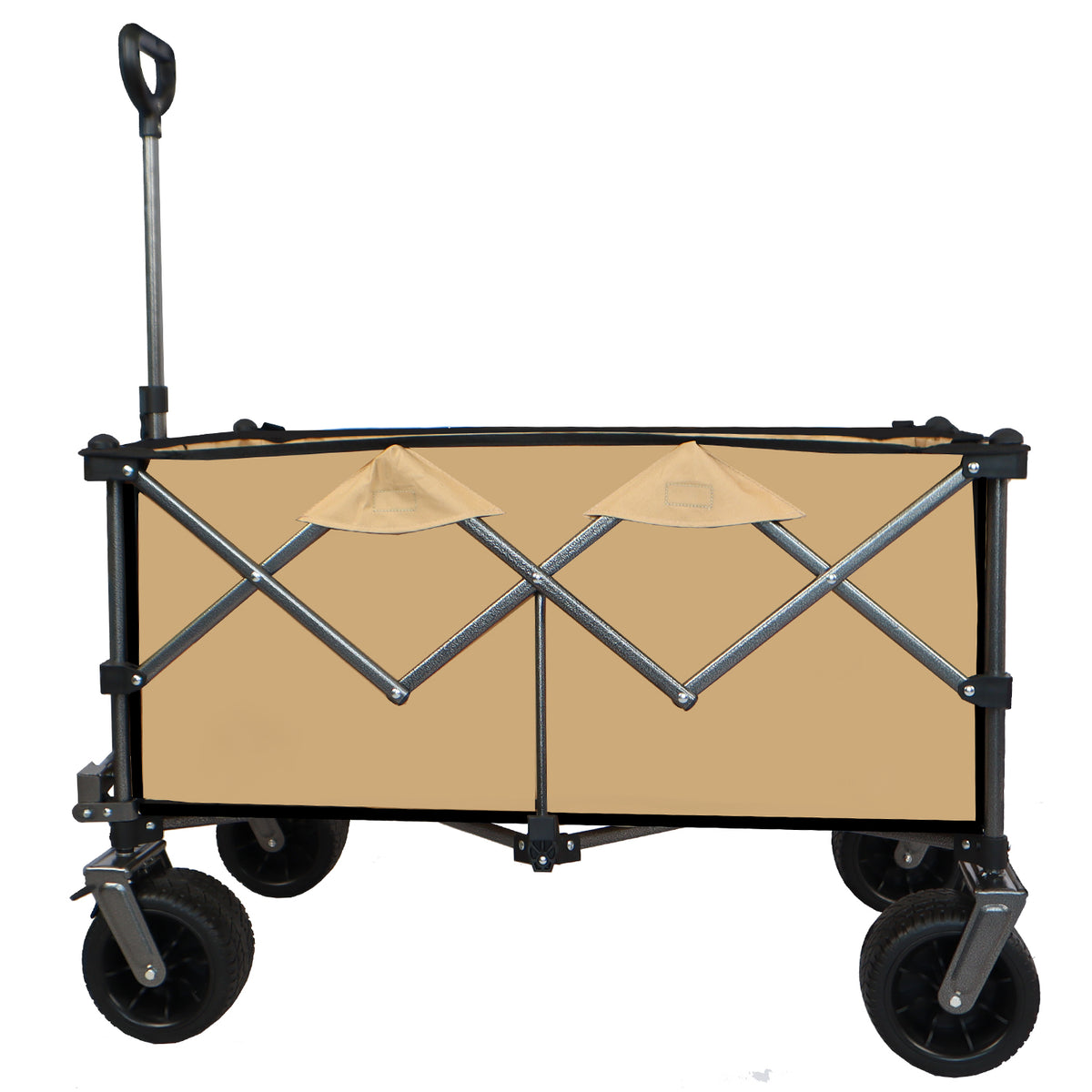 Collapsible Push-Pull Beach Wagon – Grayish Brown