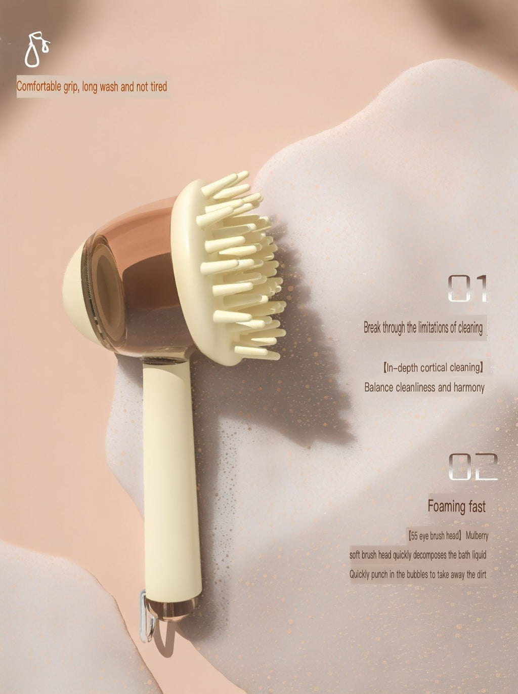 Liquid pet bath brush from Trendsi with flexible bristles for gentle cleaning during pet baths.