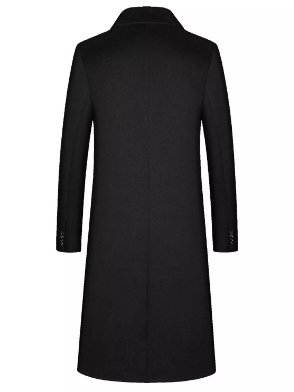 Men's classic button-up wool blend overcoat, view 6