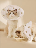 Cute bear pattern protective pet collar from Trendsi, featuring colorful bear designs on a soft, adjustable collar for pets.