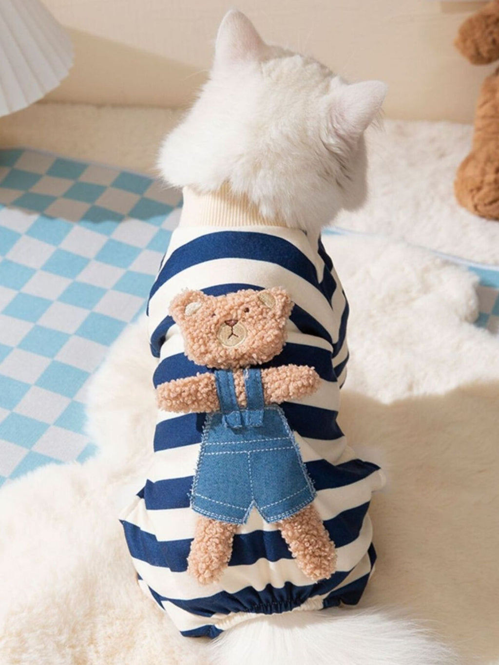 Printed pet jumpsuit from Trendsi featuring a colorful, comfortable design for small animals or pets.