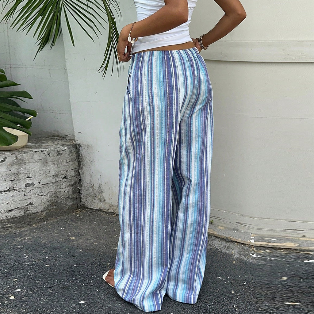 Casual loose striped casual pants for women