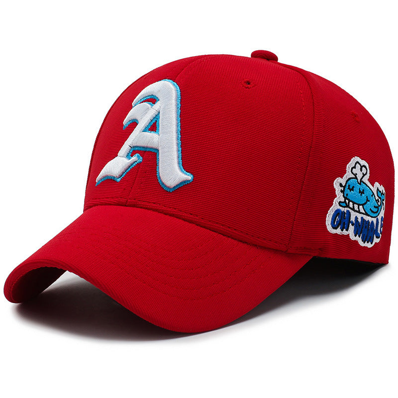 Gothic Letter-A Whale Embroidered Baseball Cap