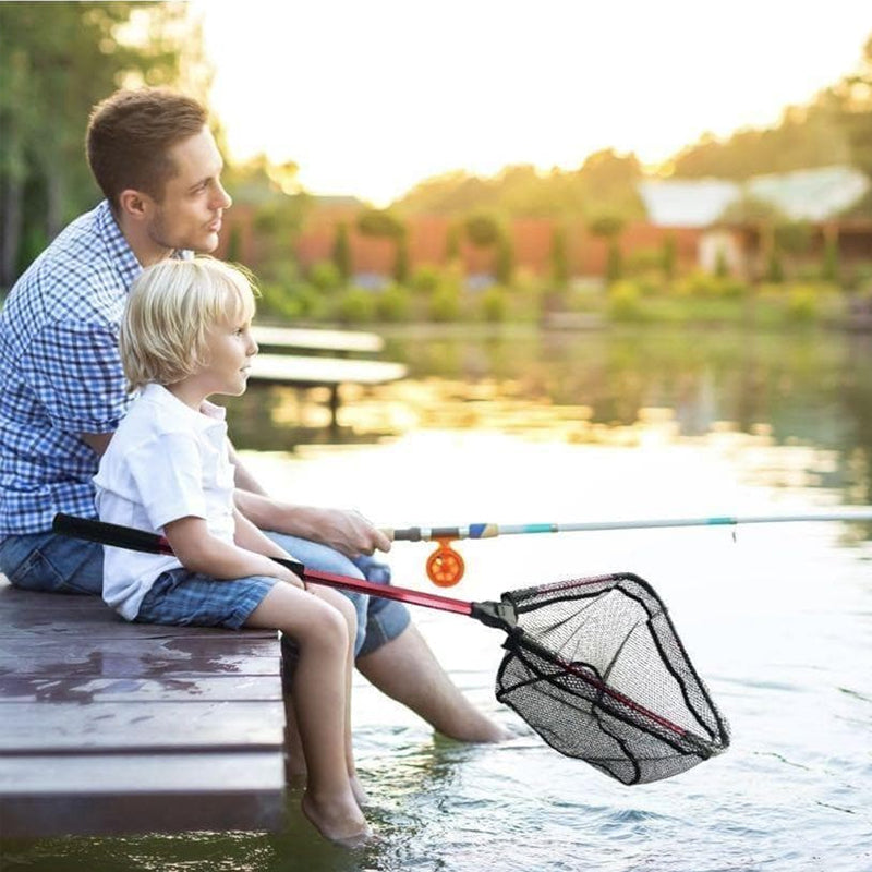 1PC Aluminum Alloy Retractable Triangular Fishing Net – Telescopic Folding Landing Net with Extendable Pole, Portable Collapsibl eprolo