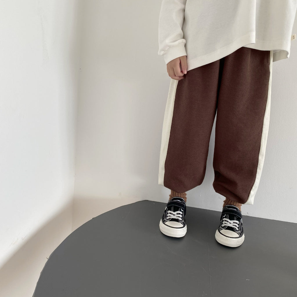 Kids' Spliced Drawstring Sports Pants