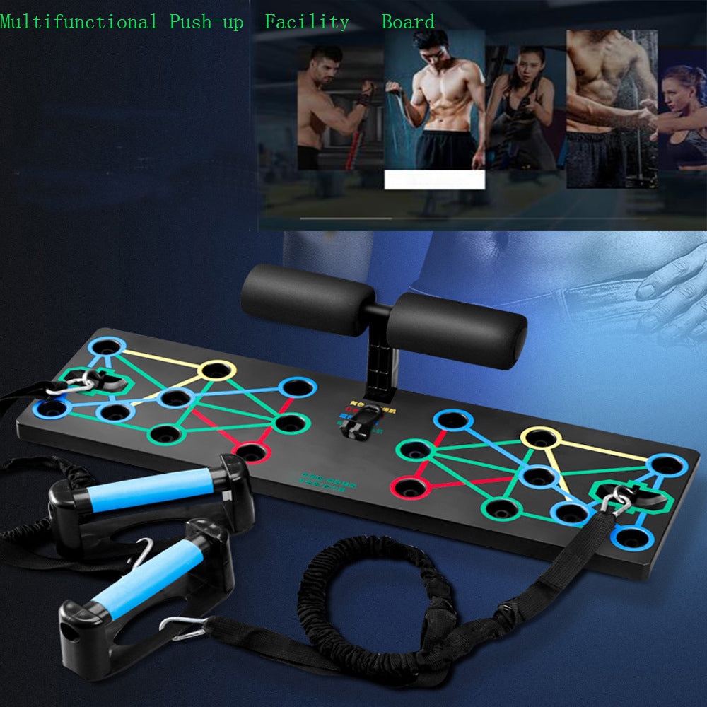 Push-Up Board Set with Resistance Bands – Home Gym Fitness Trainer