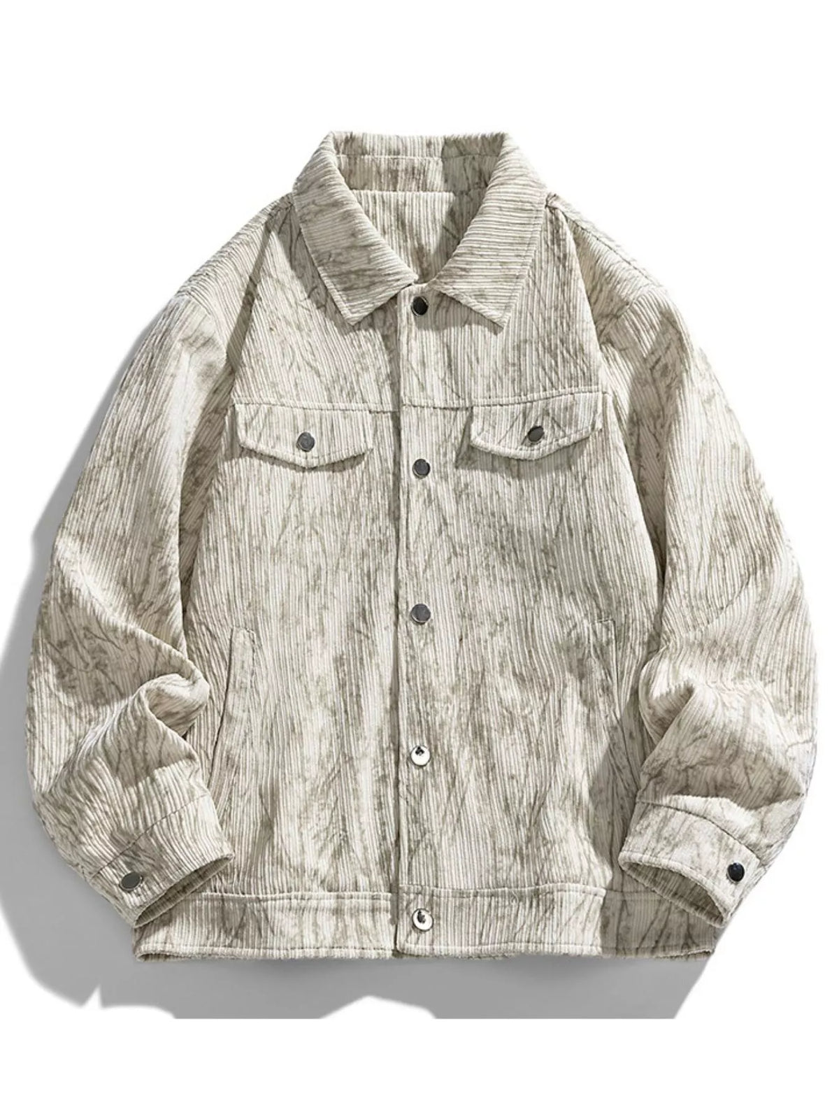 Men's plus size corduroy button-down casual jacket, view 3