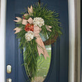 Apricot artificial hydrangea autumn door wreath