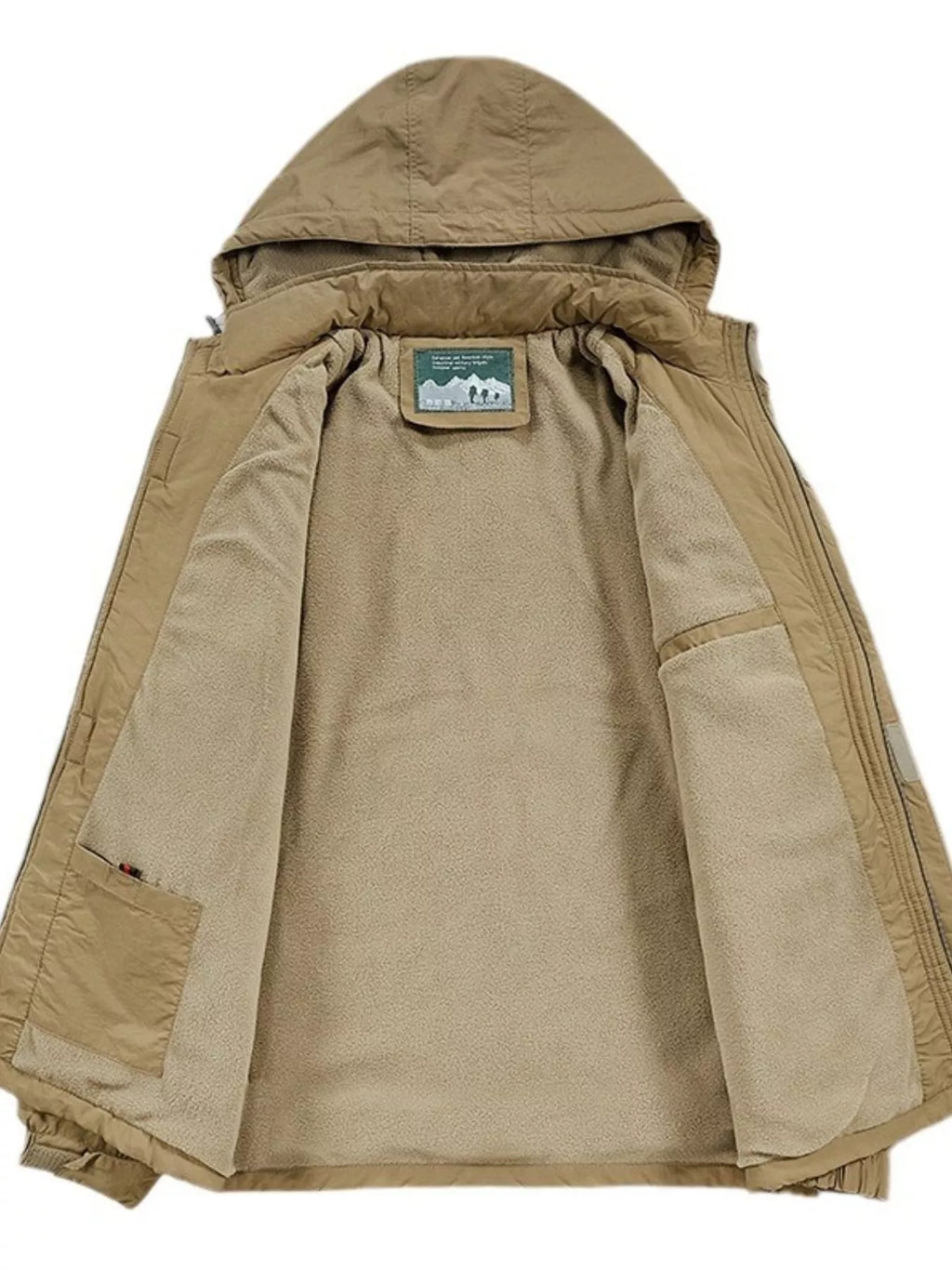 Men's plus size thick hooded outdoor jacket, view 5