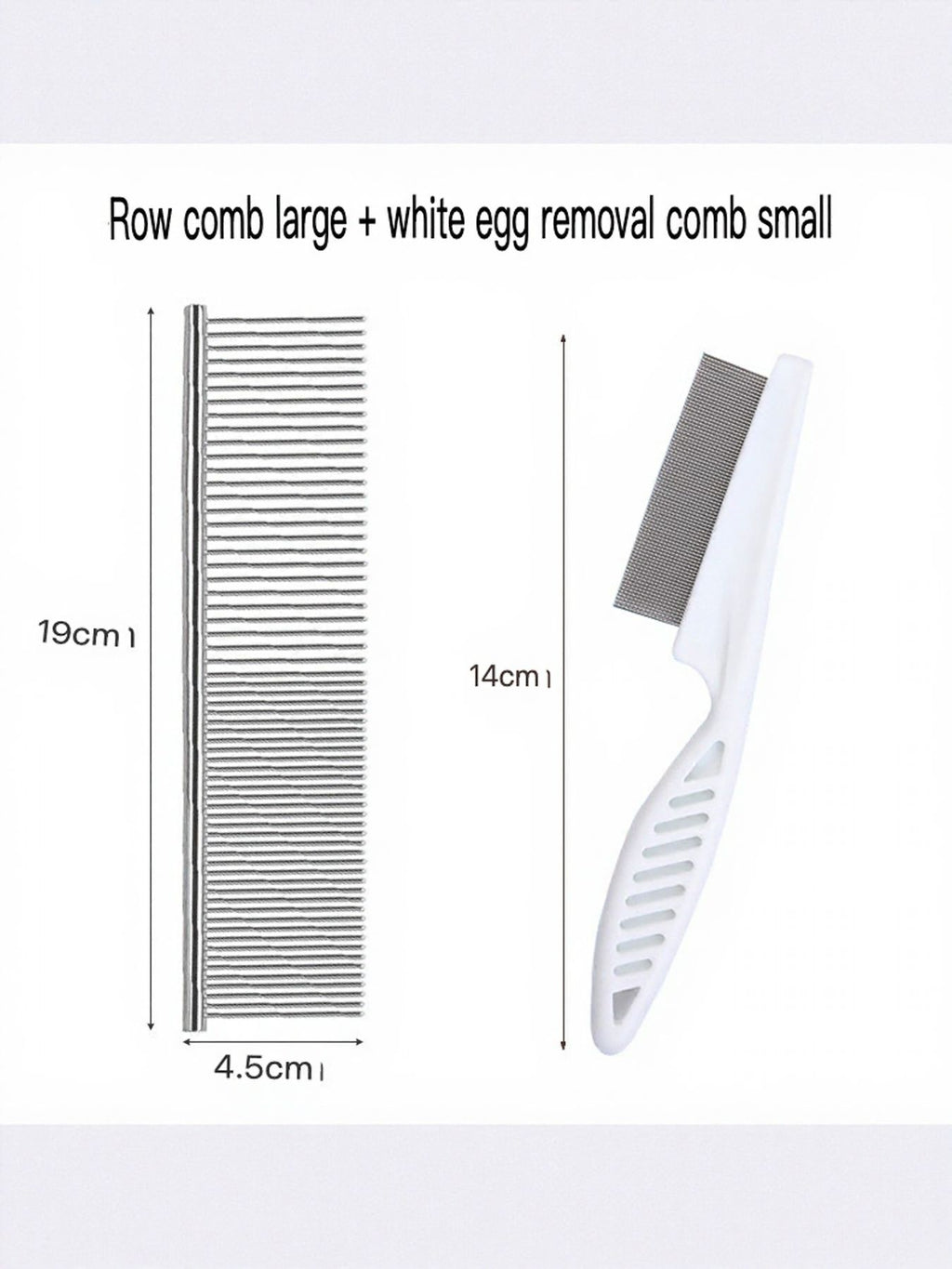 Stainless steel pet grooming comb from Trendsi with fine teeth for hair removal and detangling pet fur.