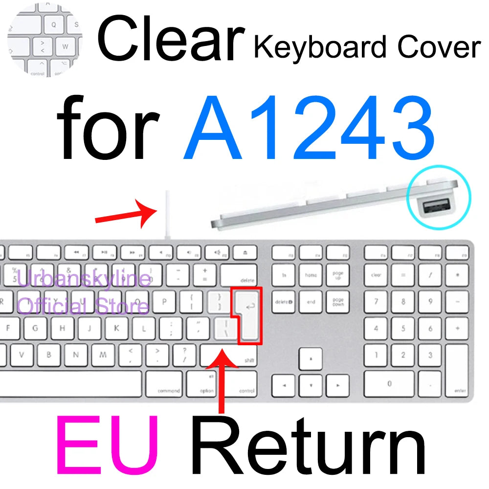 Clear Silicone Keyboard Cover for Apple Magic Keyboards