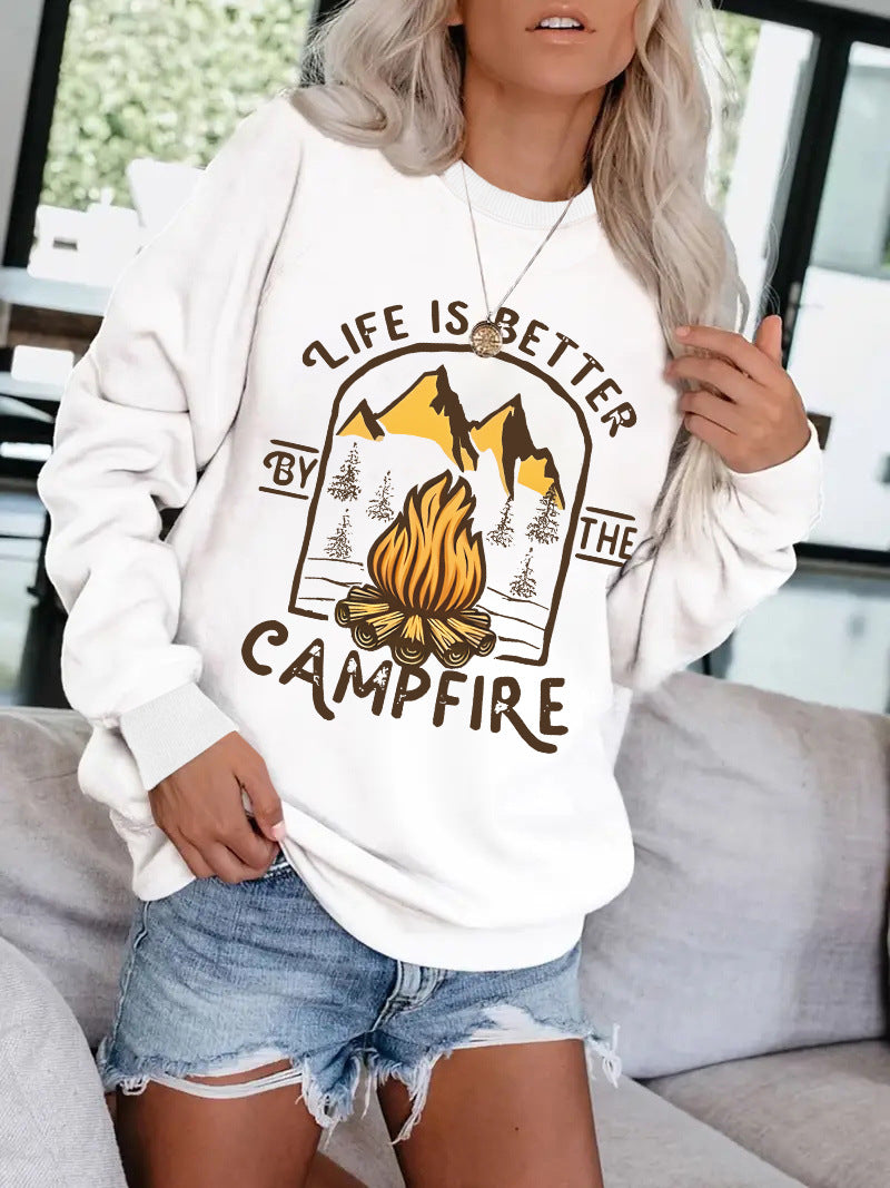 Sweatshirt camping pattern