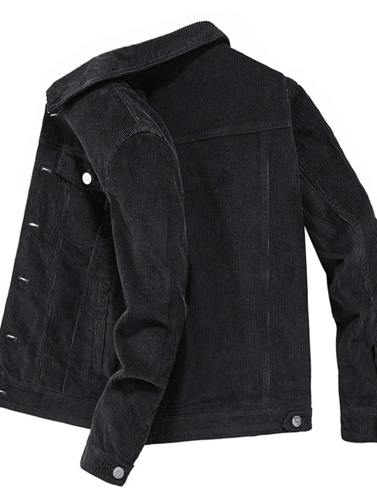 Men's plus size classic corduroy button-down jacket, view 2