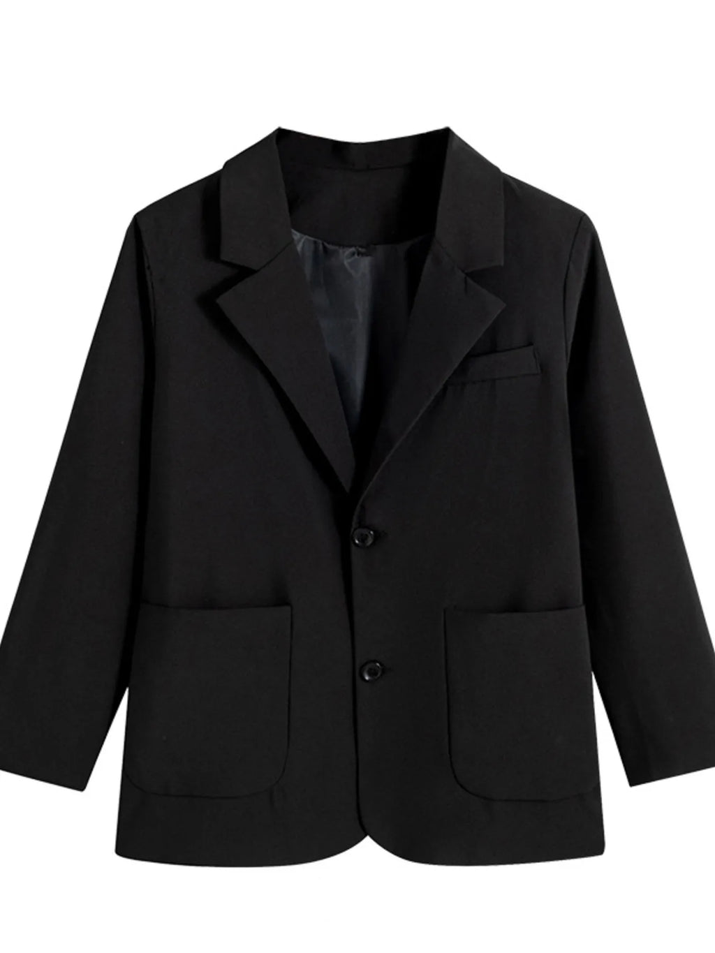 Men's plus size lapel collar long sleeve blazer, view 2