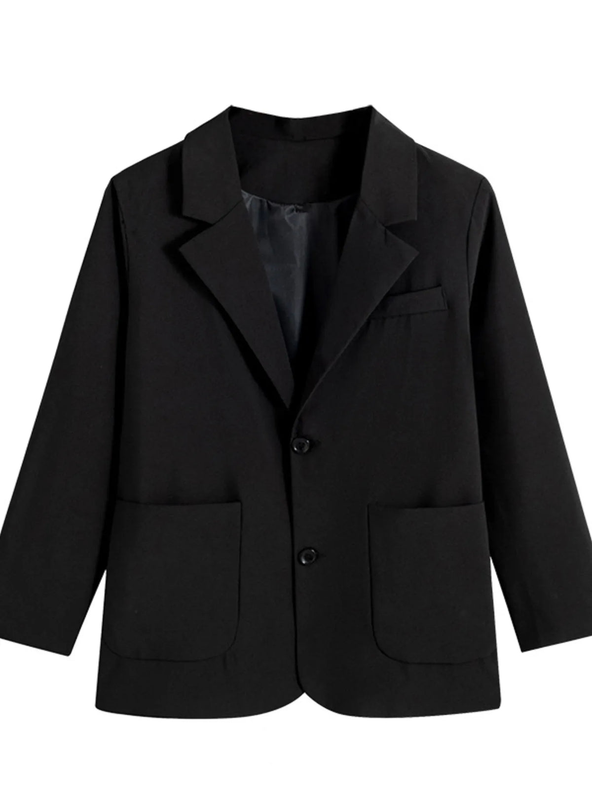 Men's plus size lapel collar long sleeve blazer, view 2