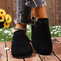 Trendsi round toe slip-on shoes in neutral color, featuring a sleek design and comfortable fit for casual wear.