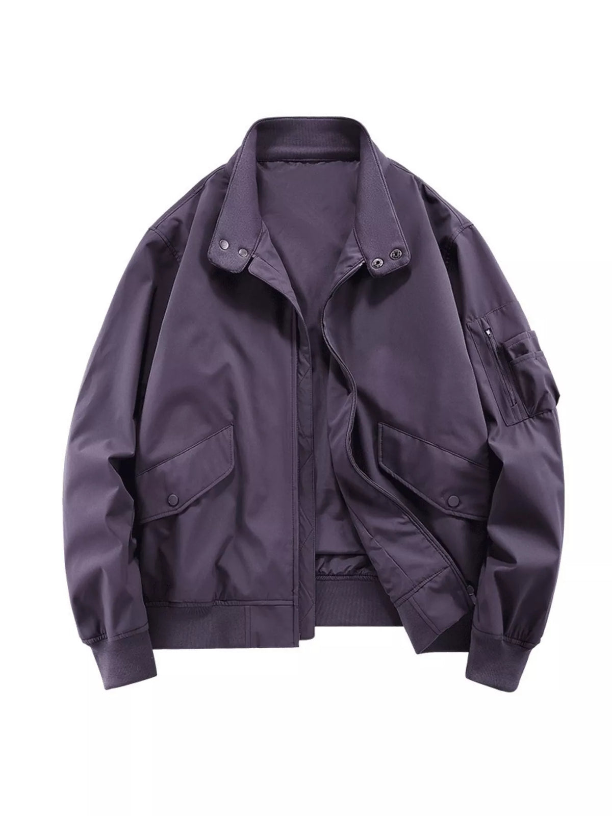 Men's plus size lightweight zip-up jacket with pockets, view 7
