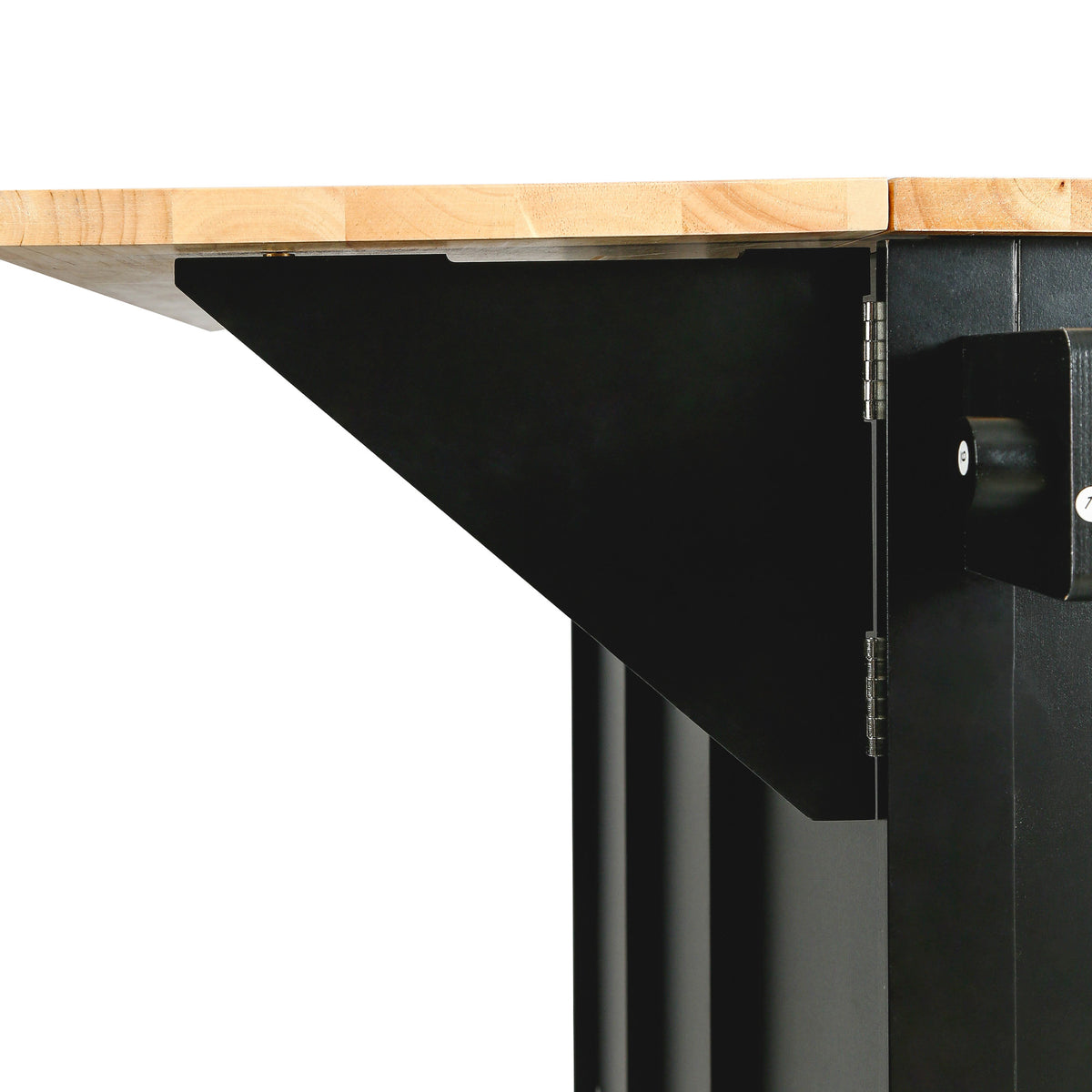 Black Rolling Kitchen Island with Drop-Leaf Top & Storage