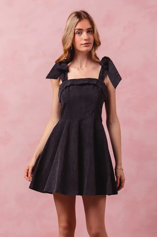 Trendsi SO ME Fit and Flare Washed Gameday Dress with a casual, washed look, sleeveless design, and flattering fit.
