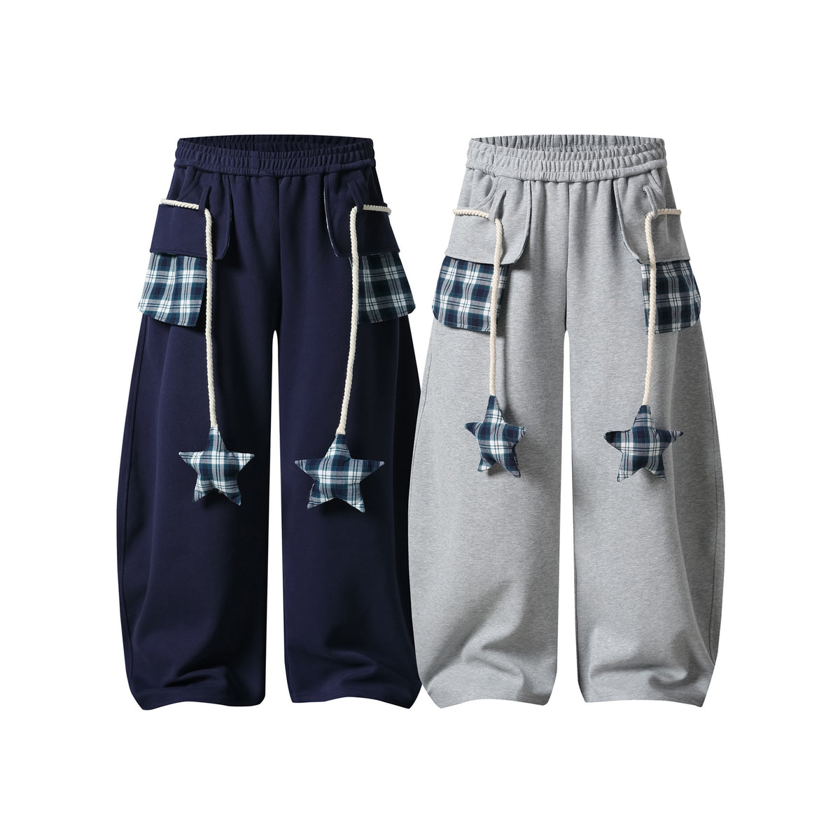 Women's Cotton Casual Sweatpants – Navy & Gray