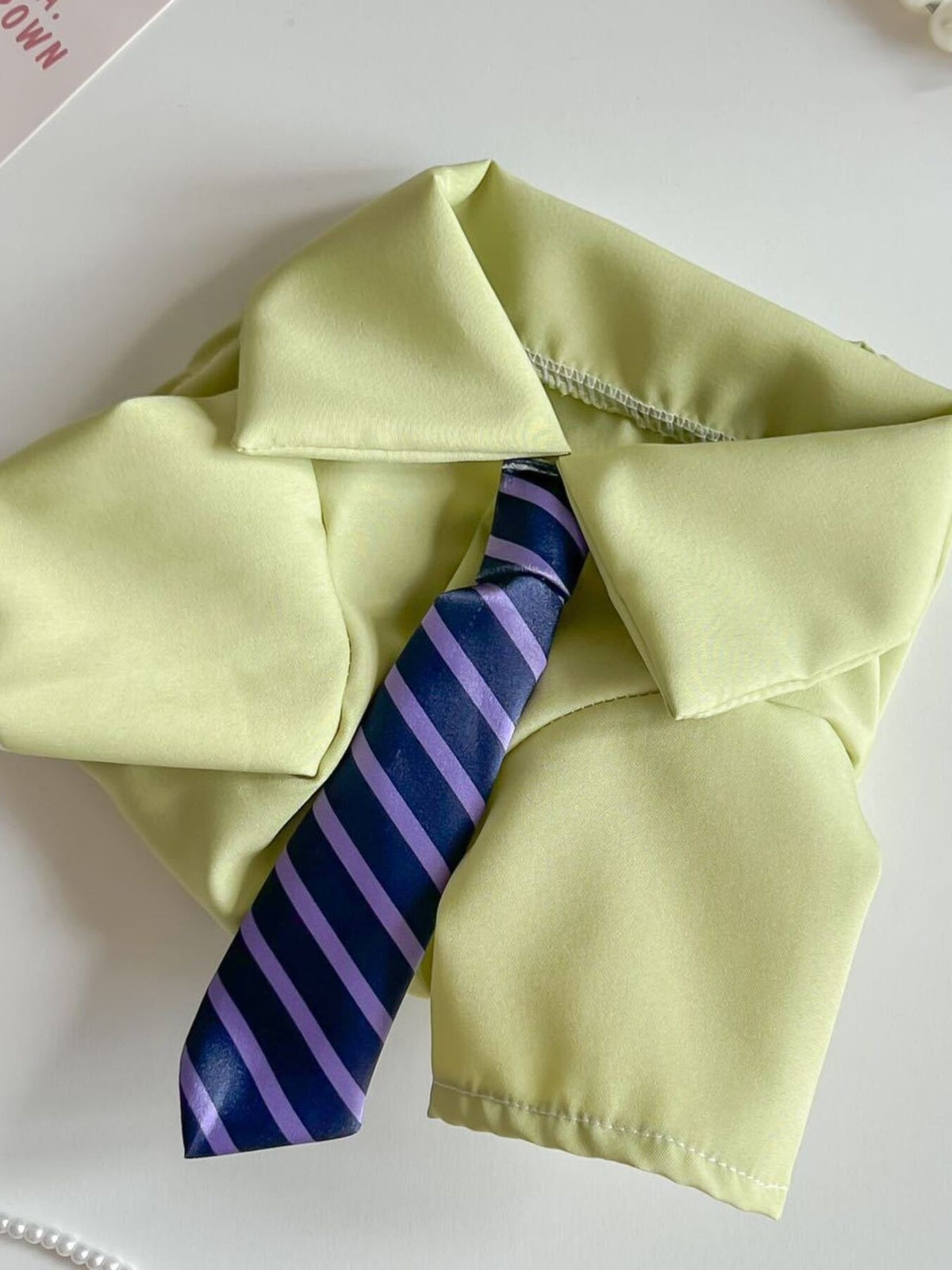 Pet shirt with striped tie from Trendsi, featuring a cozy fit and stylish design for dogs or cats.