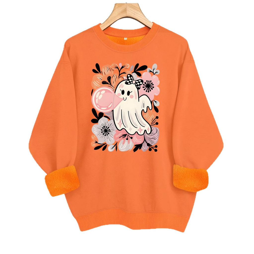 Women's Printed Lantern-Sleeve Crewneck Sweatshirt
