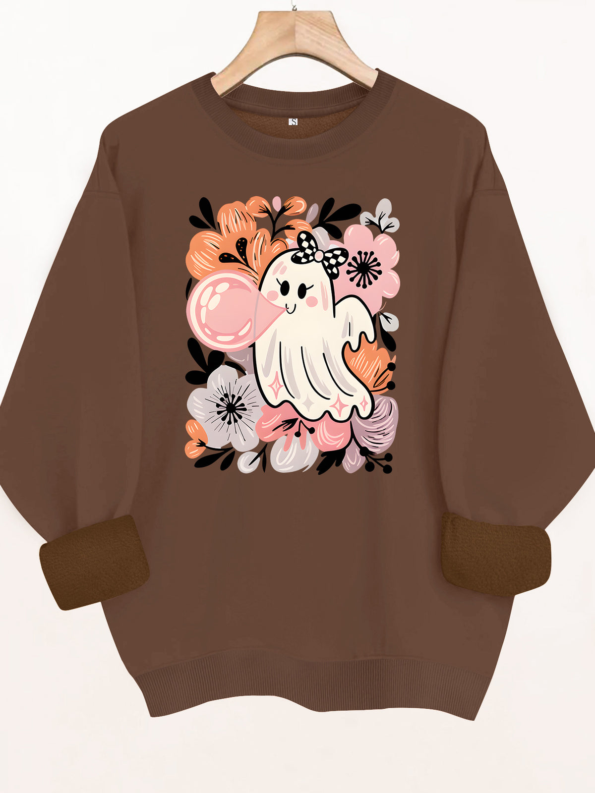 Women's Printed Lantern-Sleeve Crewneck Sweatshirt