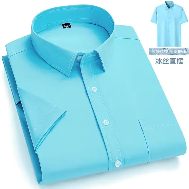 Men's Short-Sleeve Wrinkle-Resistant Dress Shirt