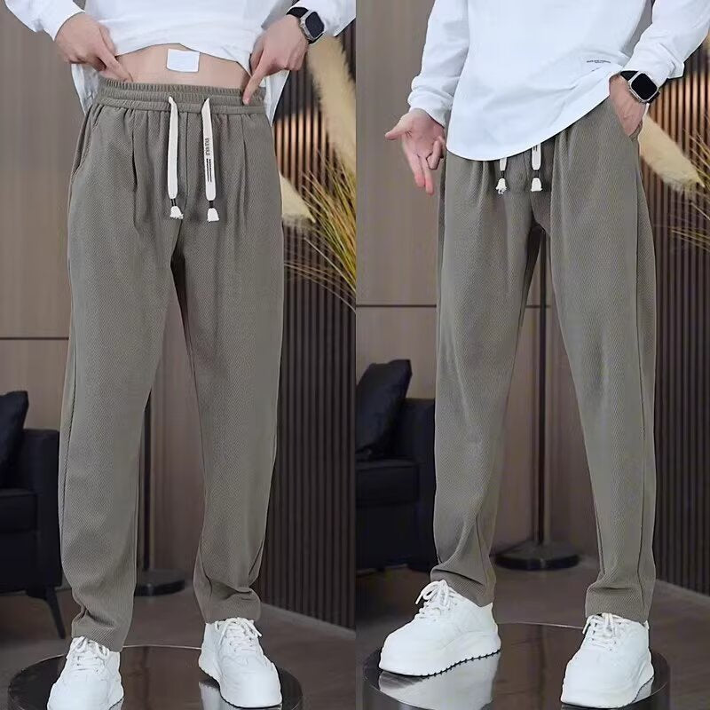 Men's Casual Loose-Fit Solid-Color Pants