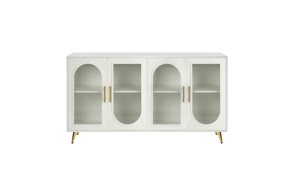TV Stand for 65+ Inch TV, Wood TV Stand with Storage Cabinet & Adjustable Shelves, Media TV Console for Living Room Bedroom