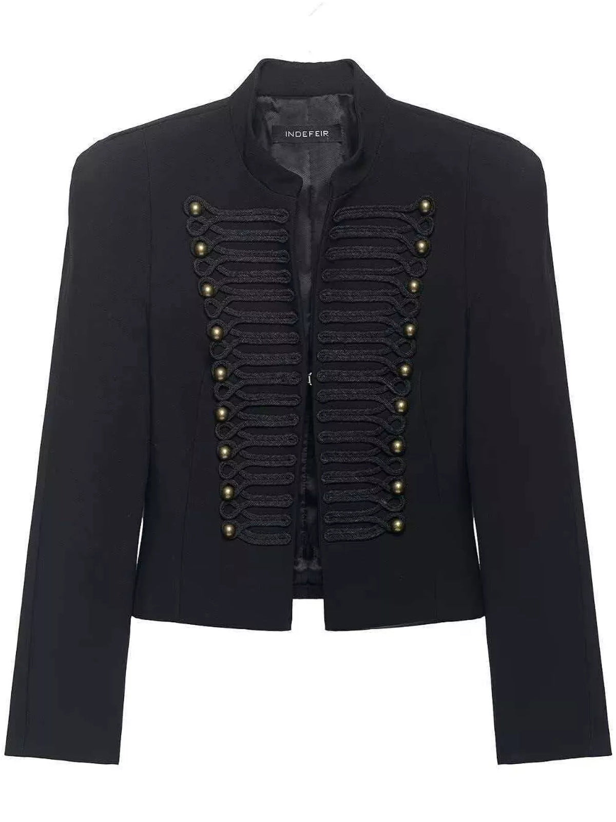 Cropped jacket with decorative buttons, view 5