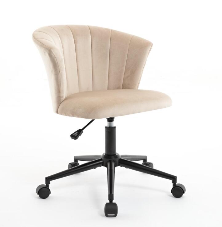 Camel Velvet-Style Swivel Office Chair