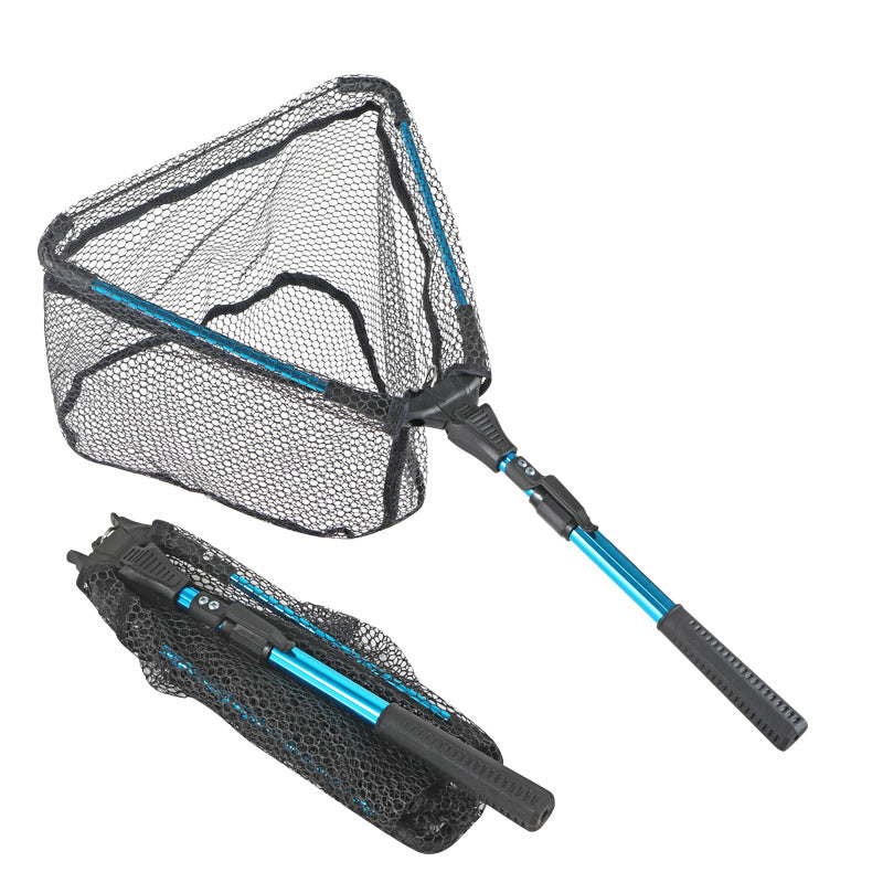 1PC Aluminum Alloy Retractable Triangular Fishing Net – Telescopic Folding Landing Net with Extendable Pole, Portable Collapsibl eprolo