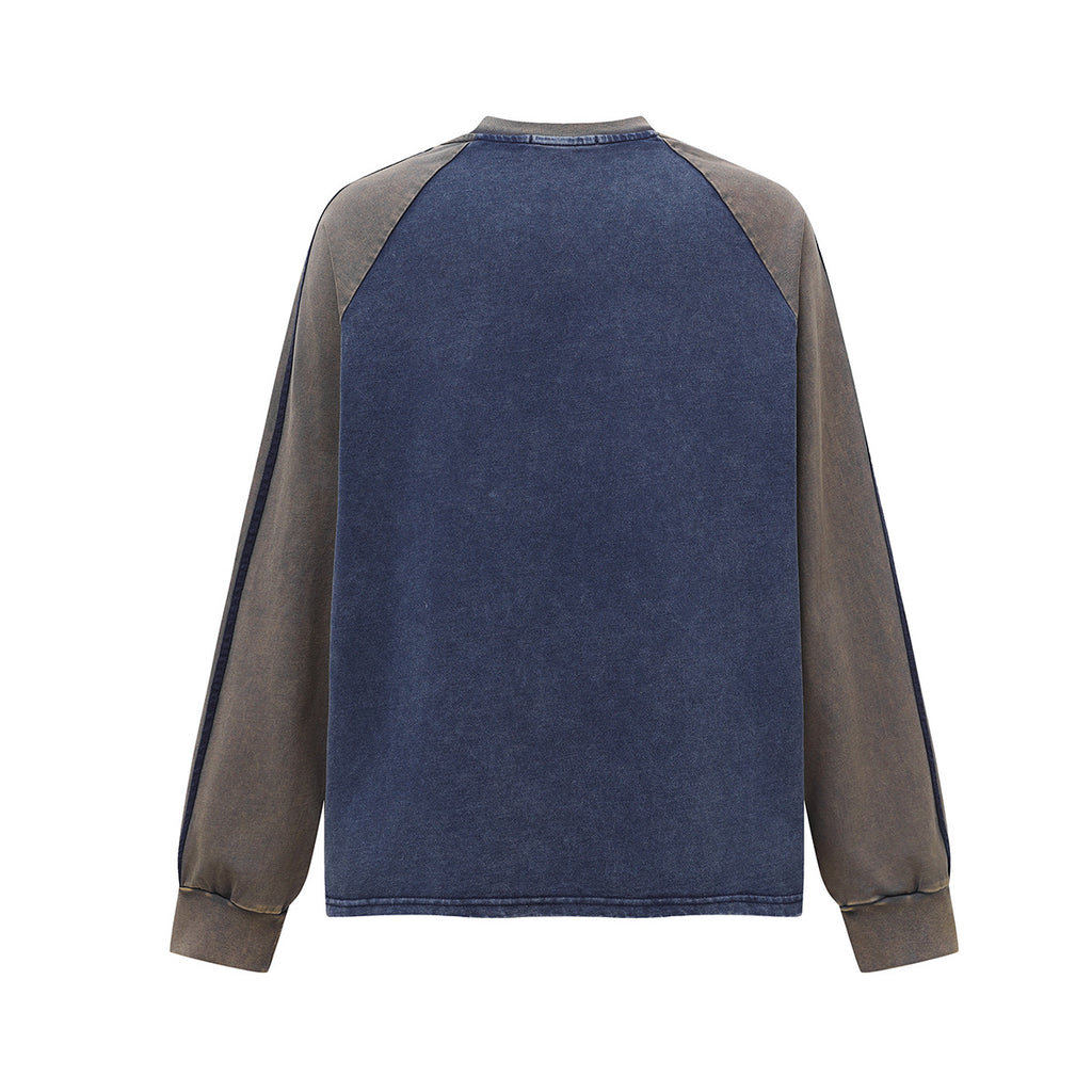 Men's Color-Block Cotton Pullover Hoodie