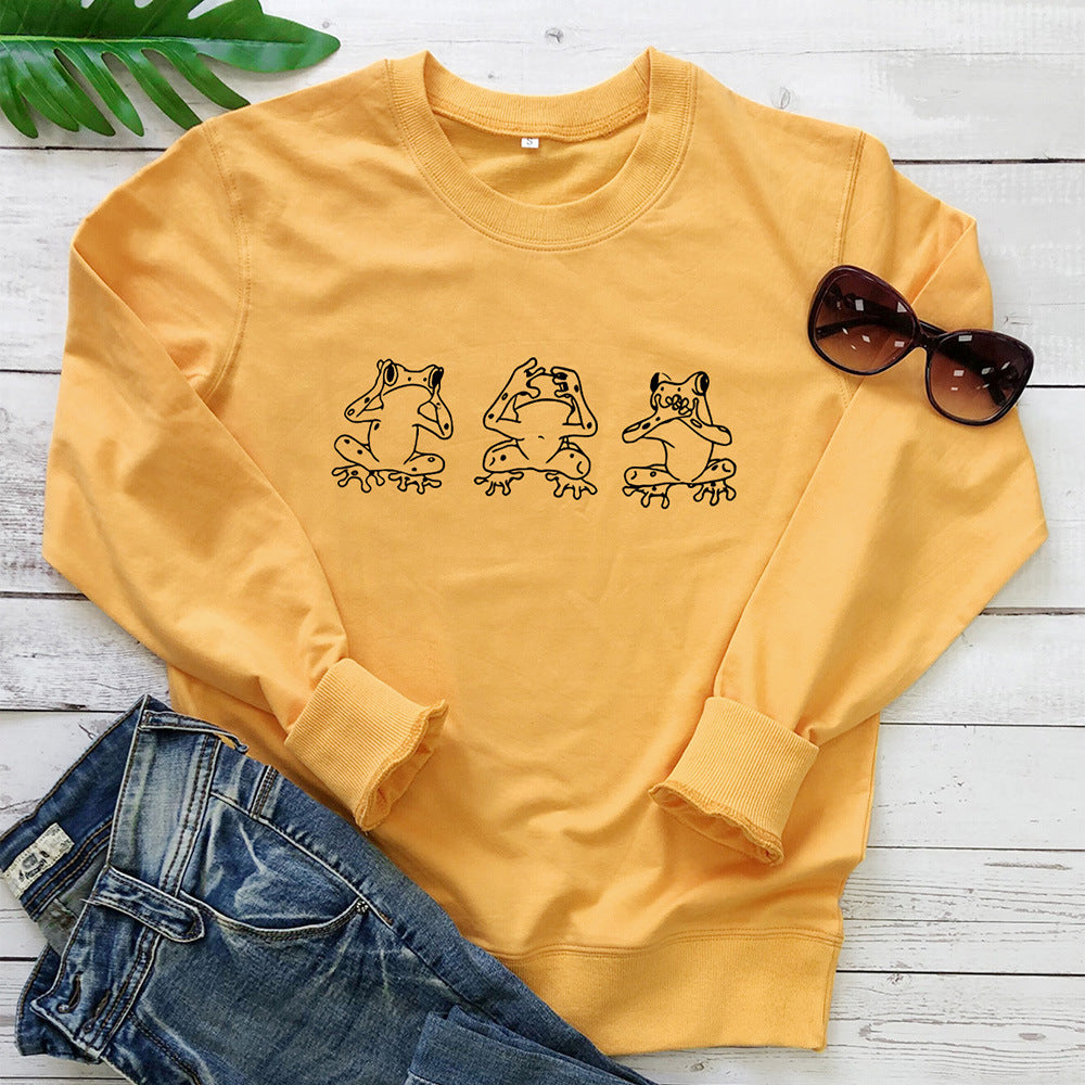 Round neck long sleeved sweatshirt