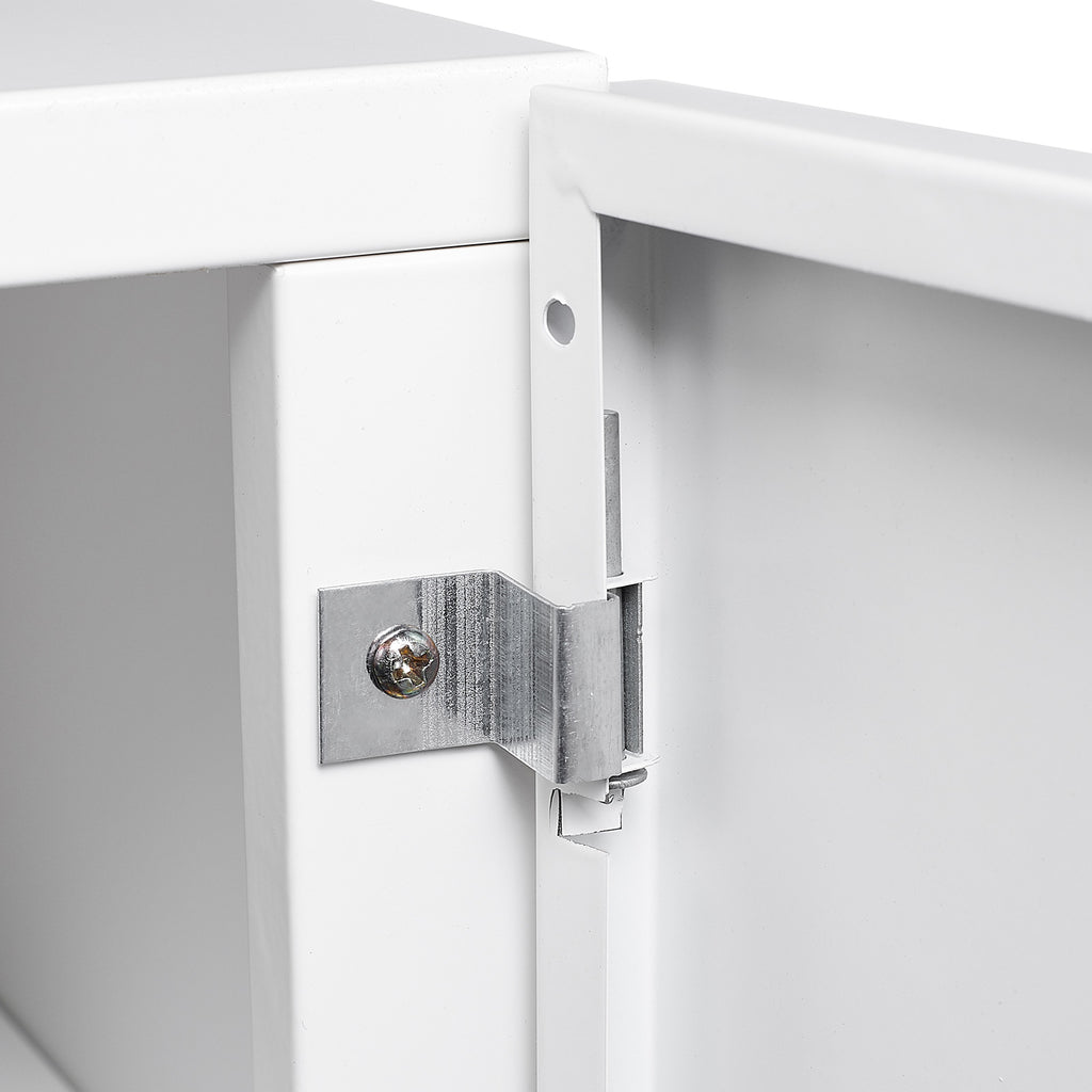 White Mobile Steel Copier Stand Cabinet