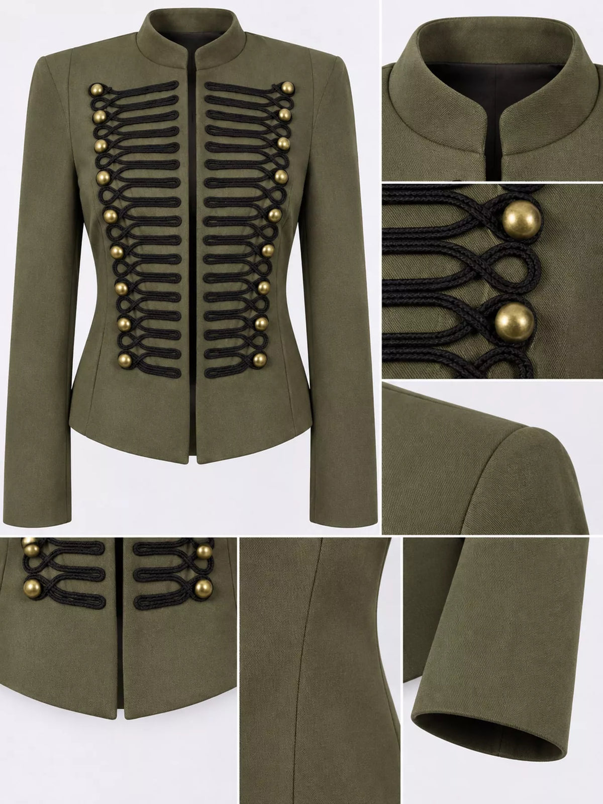 Cropped jacket with decorative buttons, view 17