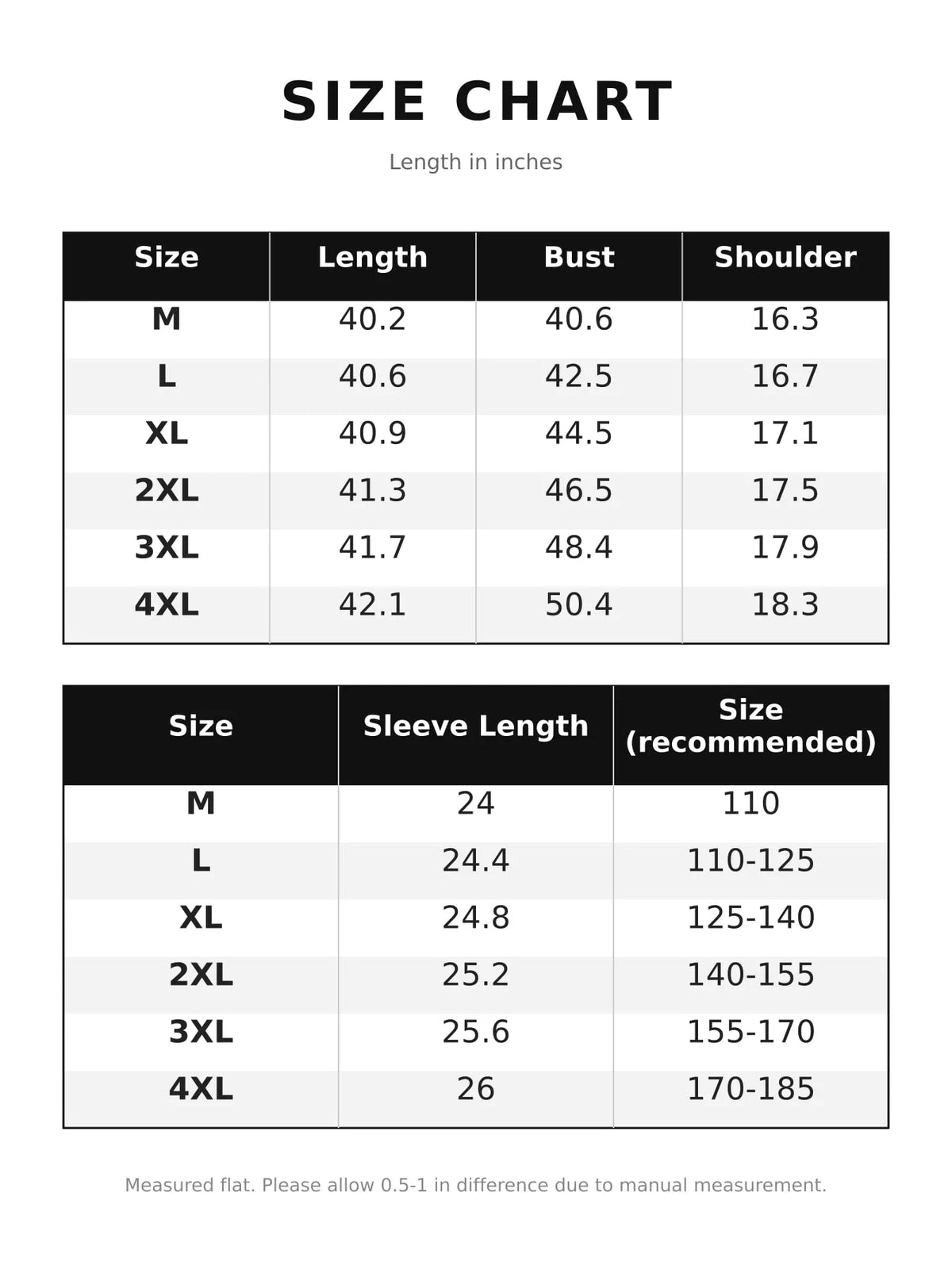 Size chart for longline hooded parka with faux fur trim and drawstring waist