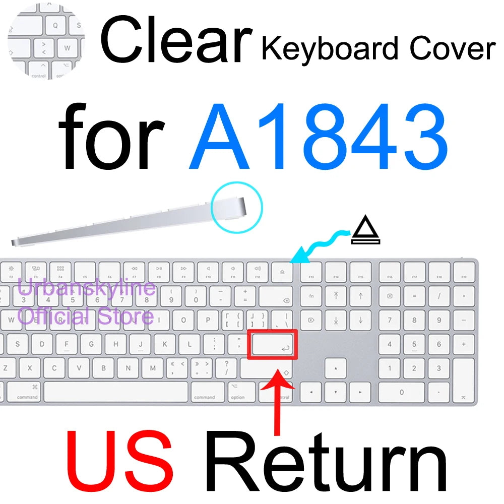 Clear Silicone Keyboard Cover for Apple Magic Keyboards
