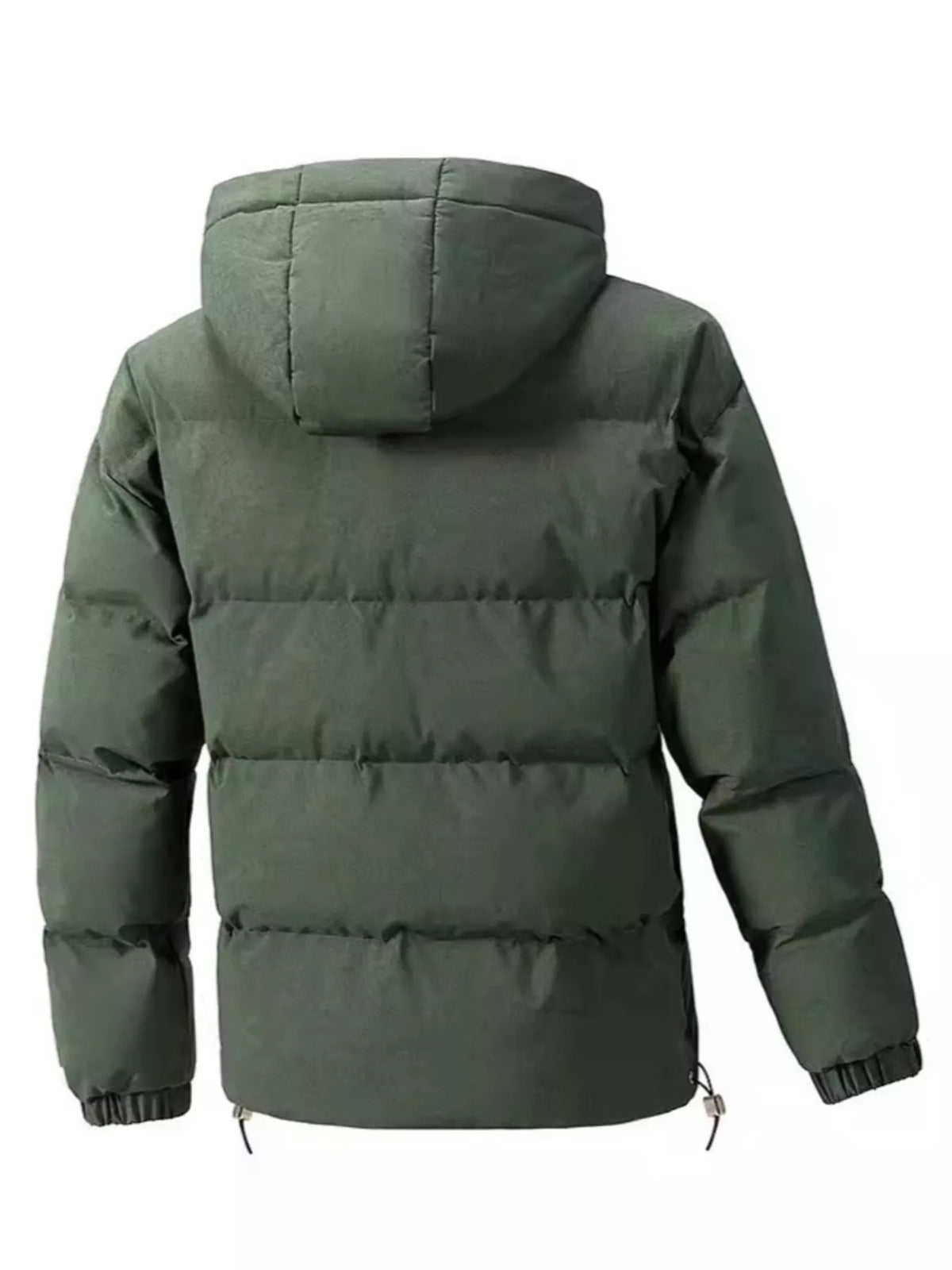 Men's plus size warm padded hooded puffer jacket, view 2