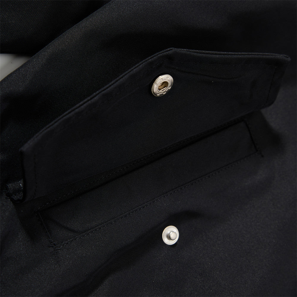 Plaid Color-Block Workwear Jacket – Black or Khaki
