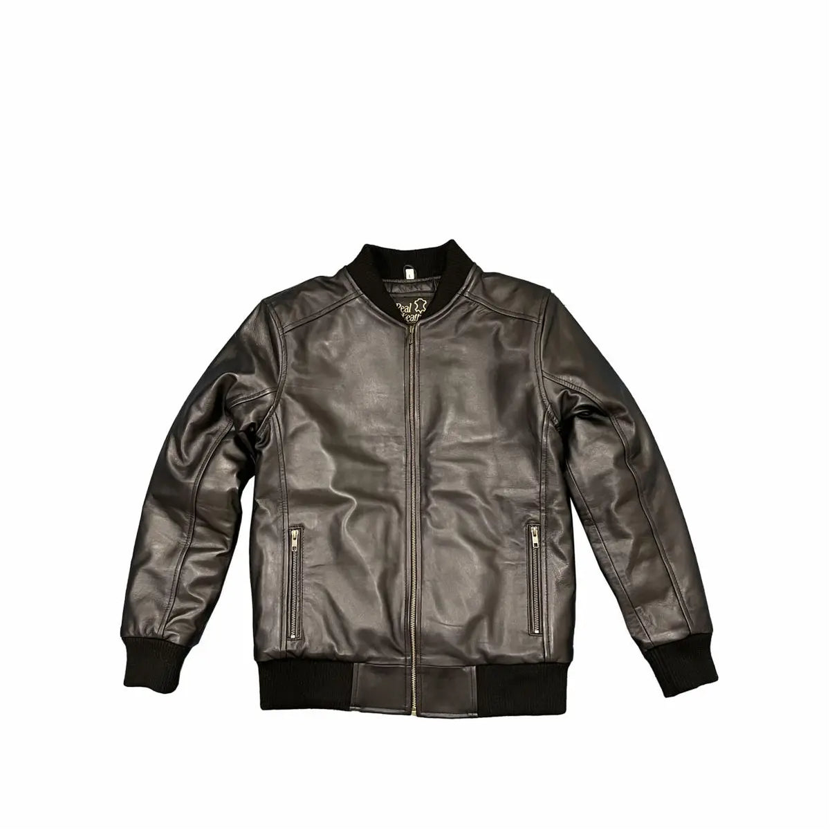 Men’s Real Leather Winter Bomber Jacket