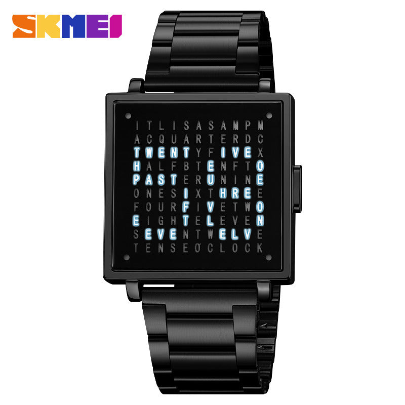 LED steel strip electronic leisure waterproof watch